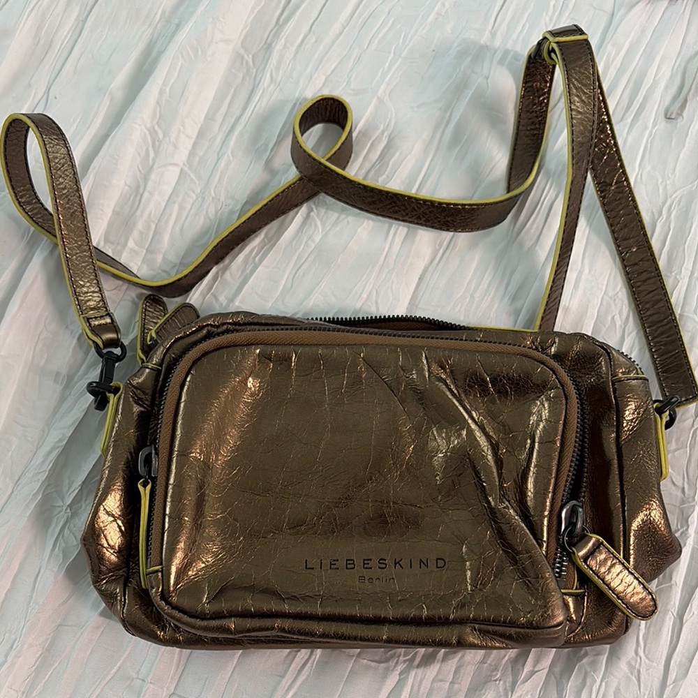 Liebeskind Metallic Pewter Crossbody Bag